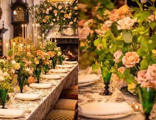 Luxury event styling with antique and vintage tableware in London