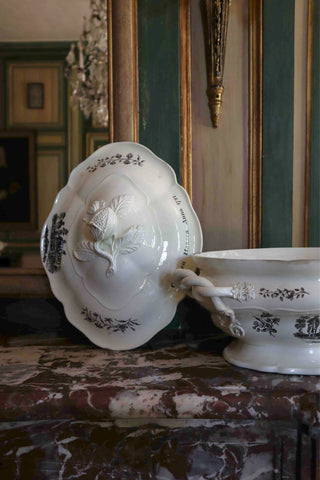 Buy 18th century English creamware tureen with pastoral and floral decoration