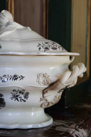 Antique English creamware tureen inscribed Hristen Hansen Anno 1781