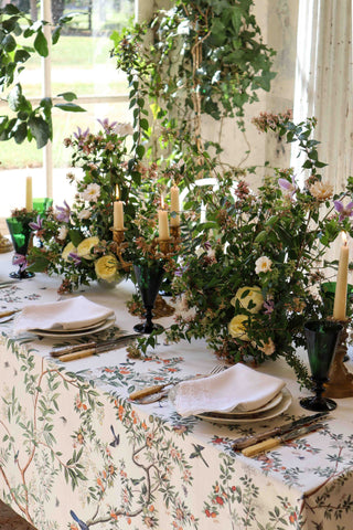 Zardi & Zardi for Maison Fête tablecloth inspired by 18th century chinoiserie - shop antique tablecloths