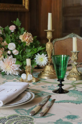 Shop antique-inspired Annie Goblet – green Georgian style glassware