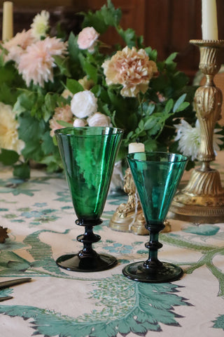Shop antique-inspired Annie Goblet – green Georgian style glassware