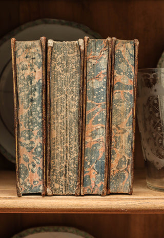 Antique French Enlightenment books dated 1775–1777 with decorative bindings