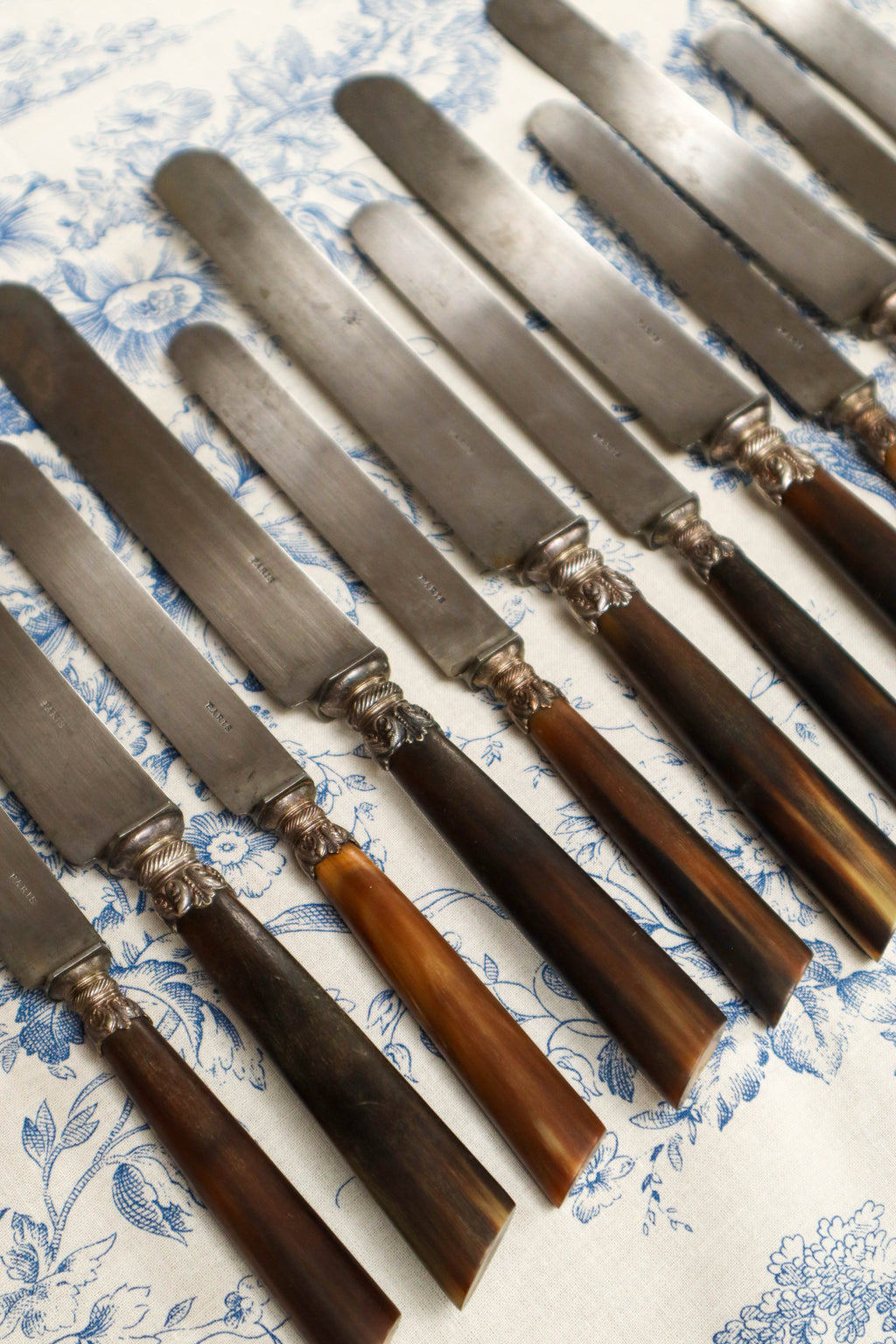 Set of 12 French Antique Knives | Horn Handles & Paris Stamps | Maison ...