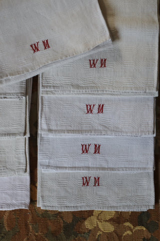 Embroidered Tea Towels W.M.