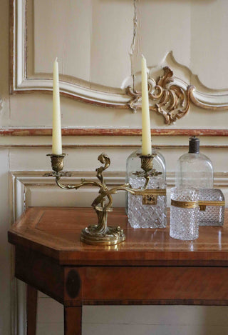 GILDED BRONZE CANDELABRA - PAIR