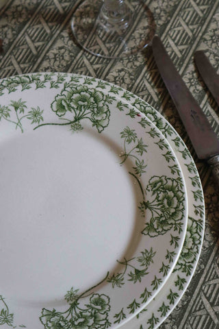 PALMYRE GREEN & WHITE SERVICES DE TABLE - 60 PIECES