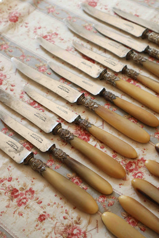 FRENCH BLONDE HORN KNIFE SET - 24 PIECES