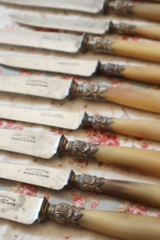 FRENCH BLONDE HORN KNIFE SET - 24 PIECES