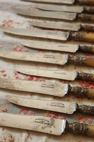 FRENCH BLONDE HORN KNIFE SET - 24 PIECES