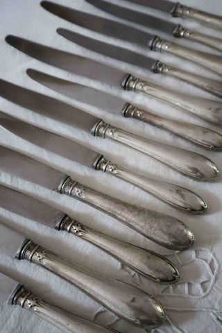 FRENCH SILVER KNIFE SET - 20 PIECES