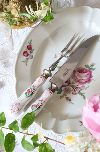 HAND PAINTED CERAMIC HANDLE KNIFE SET - 22 PIECES