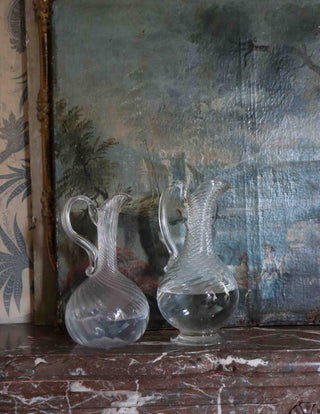 18TH C. LARGE TWISTED GLASS PITCHER