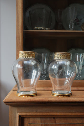 pair antique crystal vase