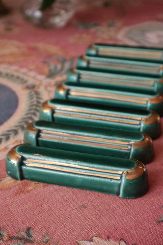 ART DECO CERMIC KNIFE RESTS - SET OF 12