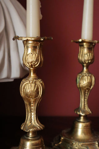 LOUIS XV BRONZE CANDLE HOLDERS