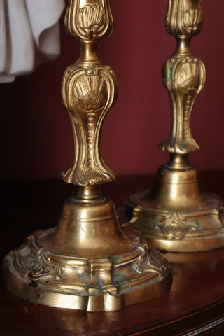 LOUIS XV BRONZE CANDLE HOLDERS