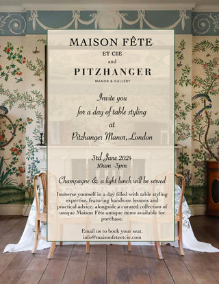 Table Styling Workshop: Hosted by Pitzhanger Manor, 3rd June 2024