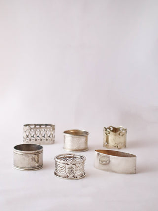 silver napkin ring collection for table styling hire London