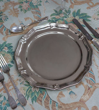 Elegant French-style charger plate hire for luxury table settings