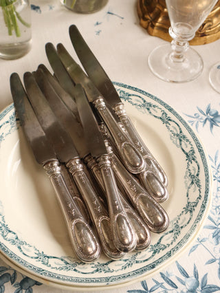 Ornate 'MB' Monogrammed Knife Set - 12 Pieces