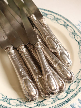 Ornate 'MB' Monogrammed Knife Set - 12 Pieces