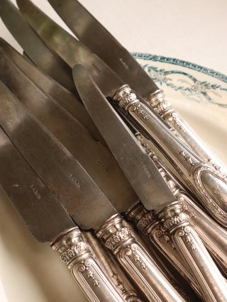 Ornate 'MB' Monogrammed Knife Set - 12 Pieces