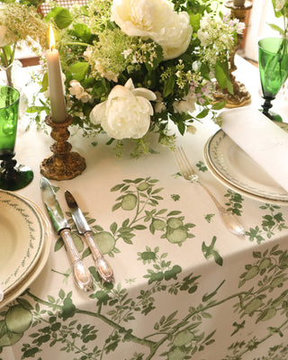 Chinoiserie Tablecloth in Celadon | Made to Order