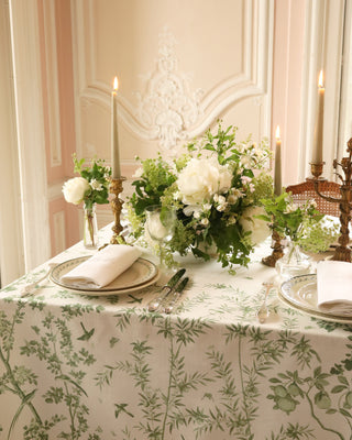 Chinoiserie Tablecloth in Celadon | Made to Order