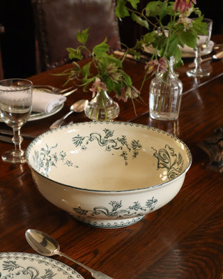 Antique Teal Floral Dinner Service - 31 pieces