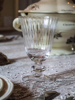 Vintage Ribbed Tulip Glass Set