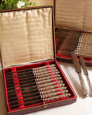 French Minerva Silver Knife Set - 24 Pieces