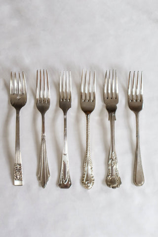 Vintage silver plated dessert forks for weddings and events UK