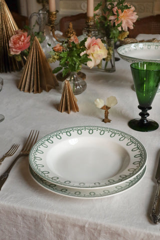 Green & White Dinner Bowls