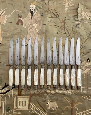 MOTHER OF PEARL LUNCHEON KNIVES - SET OF 12
