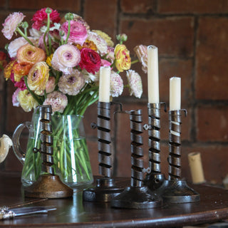 antique spiral candle holders