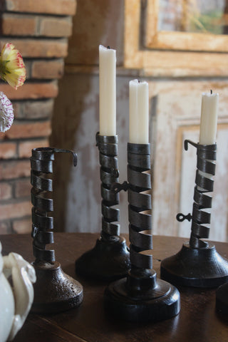 antique twisted candle holders