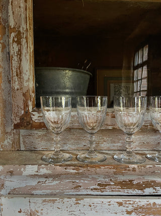 ANTIQUE FRENCH WINE GLASSES - SET OF 8