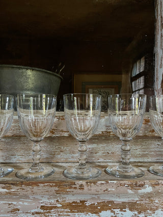 ANTIQUE FRENCH WINE GLASSES - SET OF 8